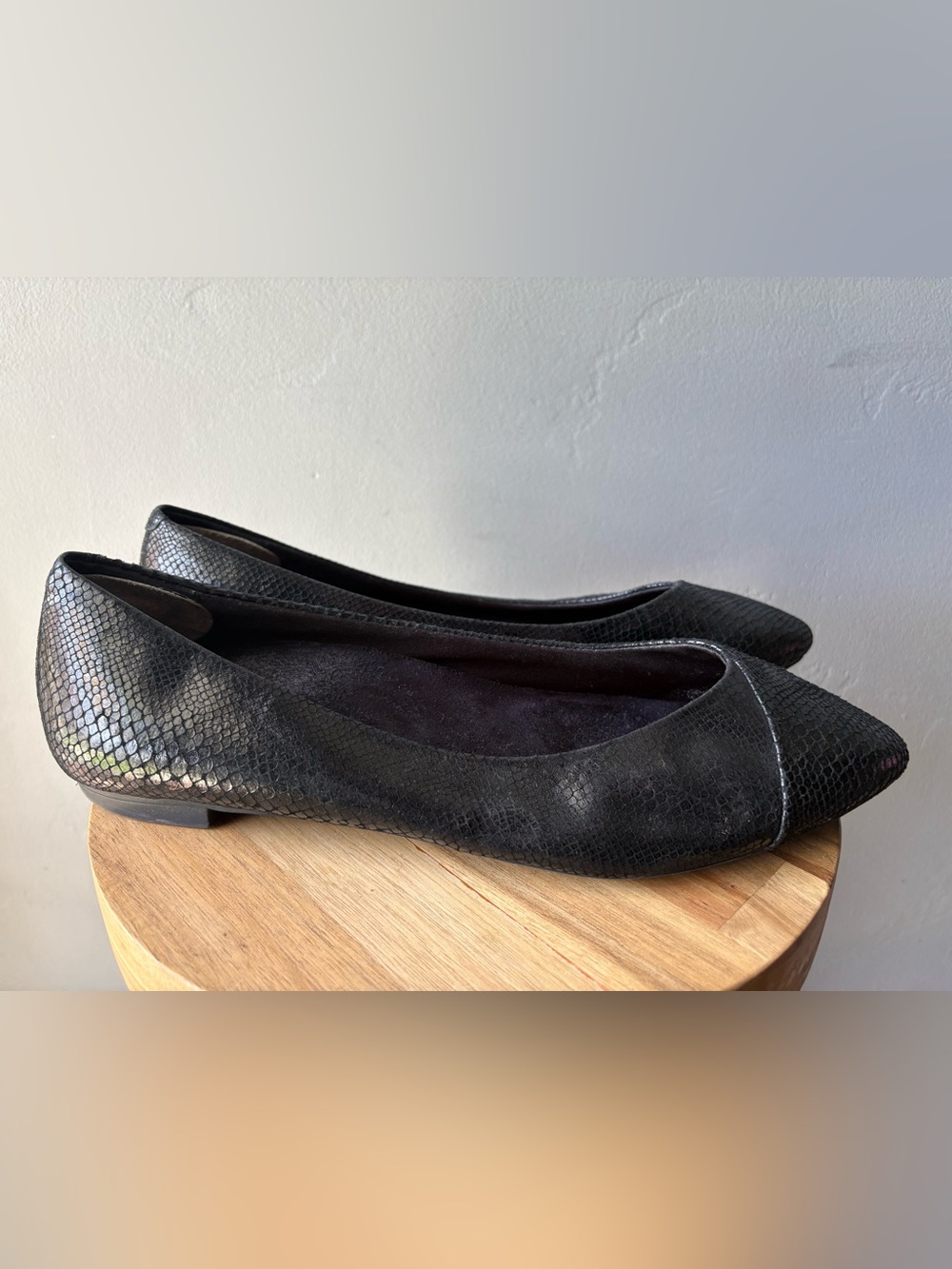 Vionic Cabello Black Snake Print Ballet Flats ~ Size 11